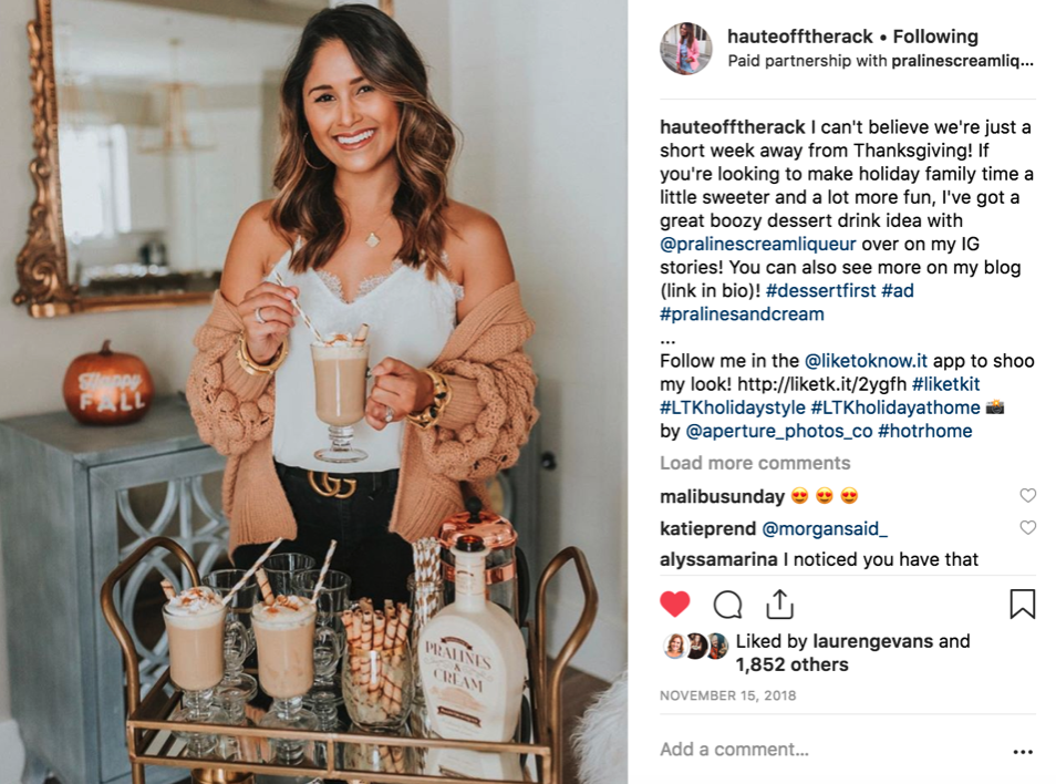 Influencer Marketing Case Studies: Instagram influencer Jenn of @hauteofftherack promoting Evangeline's Pralines & Cream