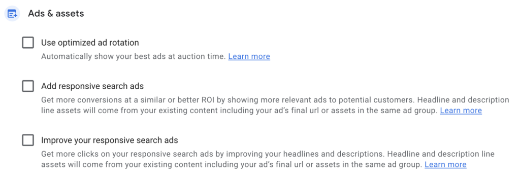 Auto Apply Recommendations - Ads & Assets
